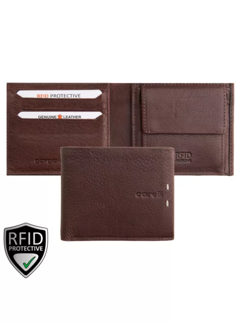 Giorgio Carelli férfi bőr pénztárca fekvő RFID barna
