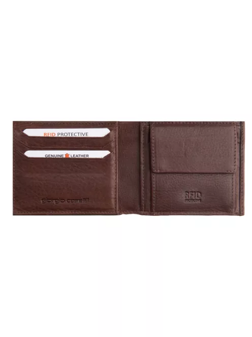 Giorgio Carelli férfi bőr pénztárca fekvő RFID barna