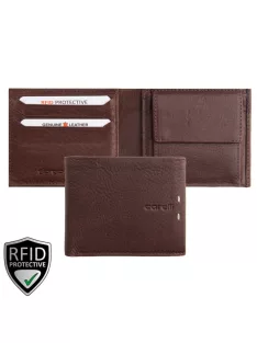  Giorgio Carelli férfi bőr pénztárca fekvő belül patentos fényképtartóval RFID barna