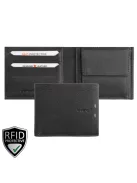 Giorgio Carelli férfi bőr pénztárca fekvő belül patentos fényképtartóval RFID fekete