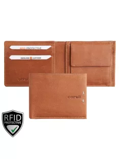   Giorgio Carelli férfi bőr pénztárca fekvő belül patentos fényképtartóval RFID világos barna