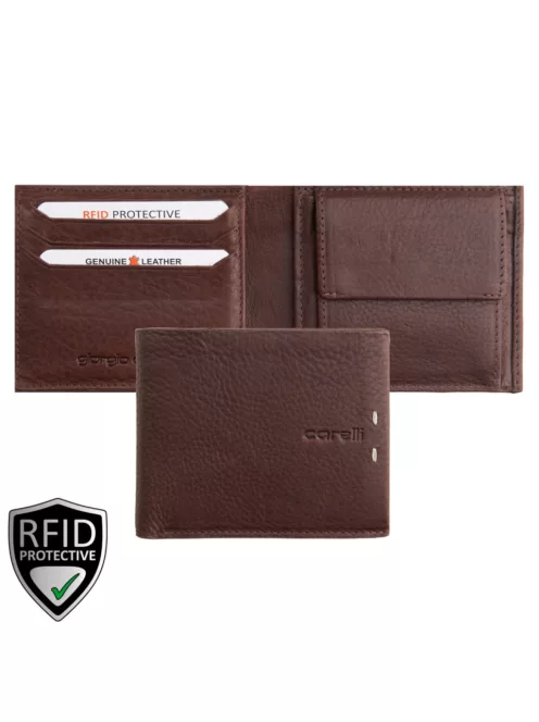 Giorgio Carelli férfi bőr pénztárca fekvő fényképtartóval RFID barna