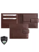 Giorgio Carelli férfi bőr kívül kapcsos fekvő pénztárca fényképtartóval RFID barna