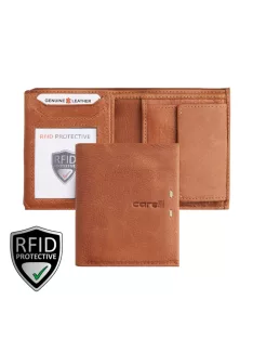   Giorgio Carelli férfi bőr pénztárca álló RFID világos barna