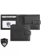 Giorgio Carelli férfi bőr belül kapcsos fekvő pénztárca fényképtartóval RFID fekete