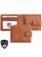 Giorgio Carelli férfi bőr belül kapcsos fekvő pénztrárca fényképtartóval RFID világos barna