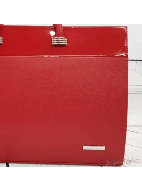 Bőr női aktatáska laptoptáska 15,6 piros Berkenye