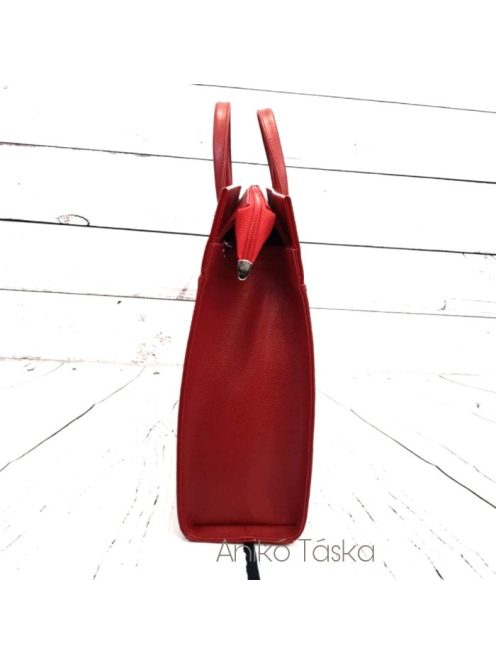 Bőr női aktatáska laptoptáska 15,6 piros Berkenye