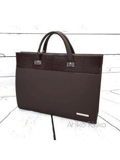 Bőr női aktatáska laptoptáska 17" Berkenye barna