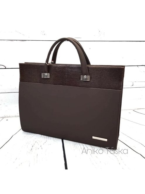 Bőr női aktatáska laptoptáska 17" Berkenye barna