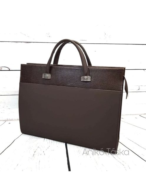 Bőr női aktatáska laptoptáska 17" Berkenye barna