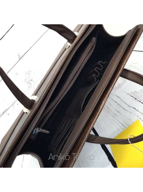 Bőr női aktatáska laptoptáska 17" Berkenye barna