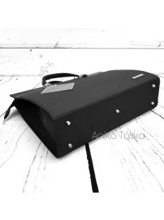 Bőr női aktatáska laptoptáska 15,6 fekete Berkenye