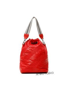Új Desigual női kézi táska dzseki anyagú eperpiros