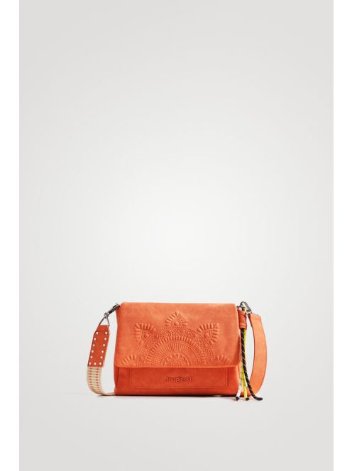 Desigual fedeles átvetős válltáska domború mandala mintás mandarin sárga