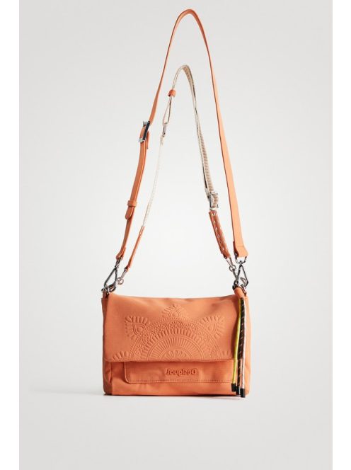 Desigual fedeles átvetős válltáska domború mandala mintás mandarin sárga