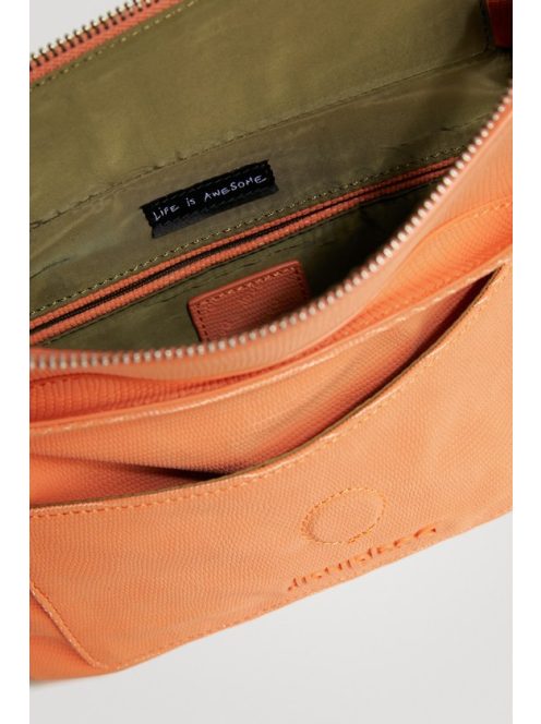 Desigual fedeles átvetős válltáska domború mandala mintás mandarin sárga