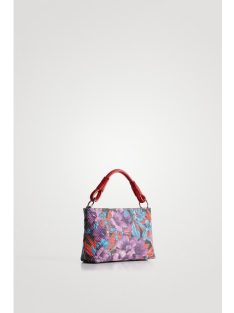   Desigual átvetős kis válltáska  fonott mintás virágos lila eső