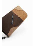 Desigual hosszú pénztárca körbecipzáras patcwork barna