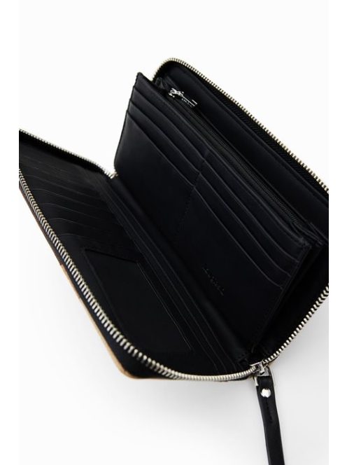 Desigual hosszú pénztárca körbecipzáras patcwork barna