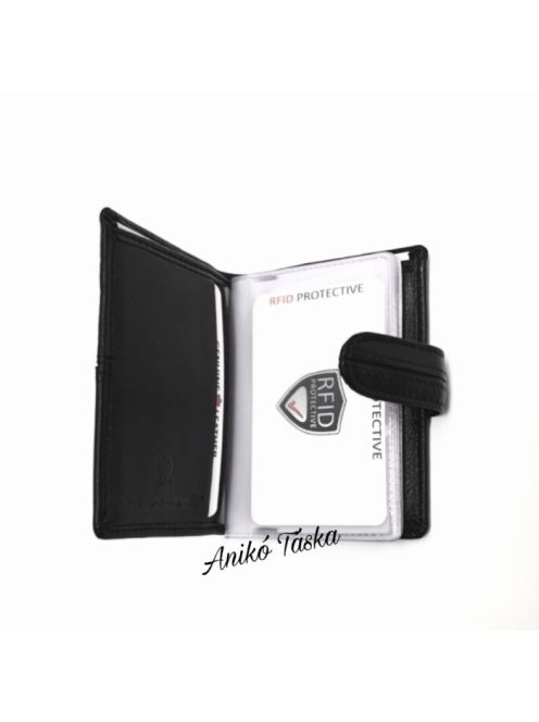 Puha bőr kártyatartó színes 51 fekete