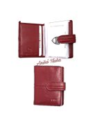 Puha bőr kártyatartó színes 51 piros