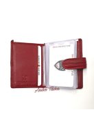 Puha bőr kártyatartó színes 51 piros