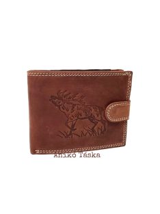   Vadász férfi bőr pénztárca szarvasos kapcsos belül kapcsos RFID