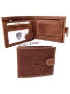 Vadász férfi bőr pénztárca szarvasos kapcsos belül kapcsos RFID