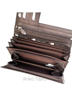 Barna mattbőr női nagy pénztárca Kadro