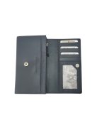 Sötétkék bőr női nagy pénztárca Carelli