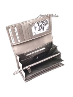 Fekete bőr női nagy pénztárca Carelli