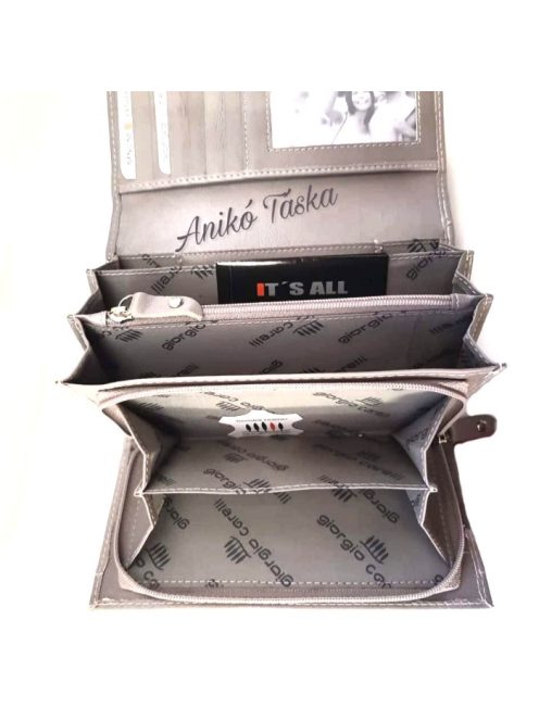 Fekete bőr női nagy pénztárca Carelli