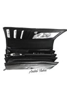 Fekete bőr női nagy pénztárca Carelli