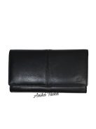 Fekete bőr női nagy pénztárca Carelli