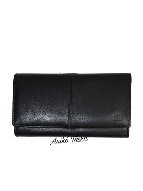 Fekete bőr női nagy pénztárca Carelli