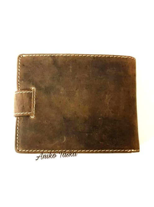 Kártyatartós bőr férfi pénztárca patentos natúrbarna 