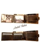 Kártyatartós bőr férfi pénztárca patentos natúrbarna 