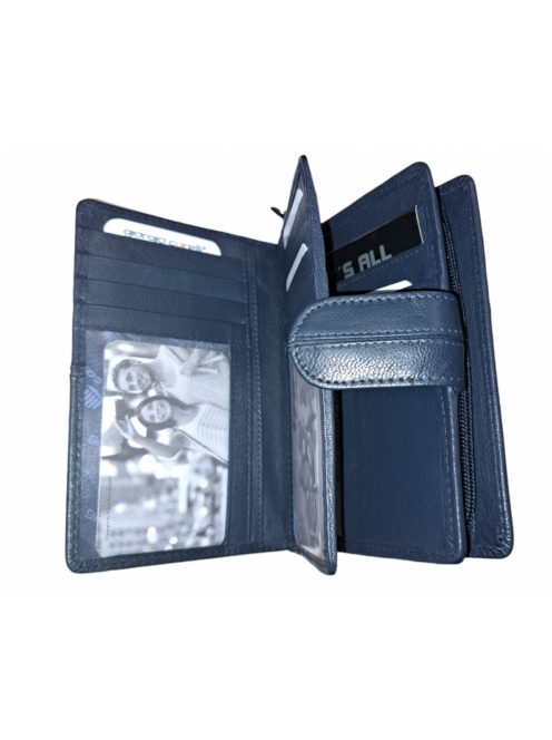 Giorgio Carelli bőr női pénztárca sok kártyás kék