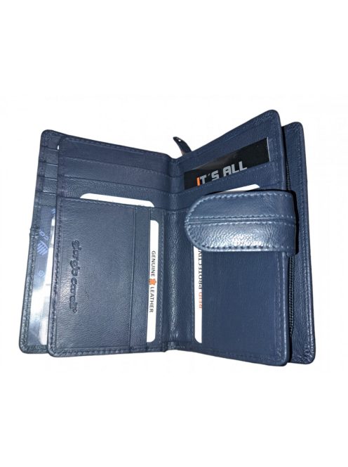 Giorgio Carelli bőr női pénztárca sok kártyás kék