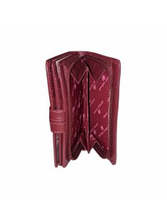   Giorgio Carelli bőr női pénztárca sok kártyás meggypiros 