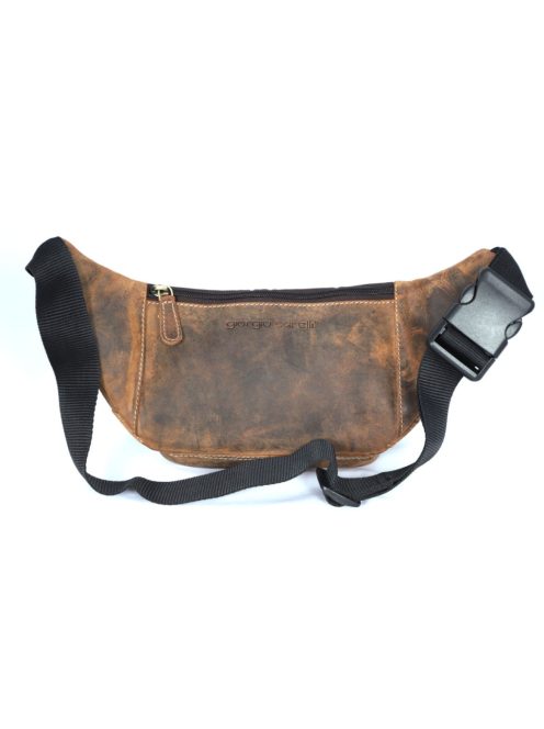 Giorgio Carelli bőr övtáska sok zsebes zsírosbőr