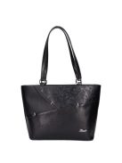 Karen merev falú táska tűzött fekete virágos 9283