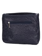 Billenő záras kis női bőr táska sötétkék