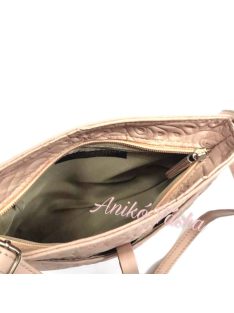   Billenő záras kis női bőr táska virágos púderrózsaszín 