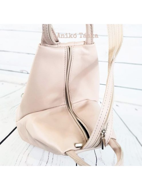 Olasz bőr háti táska púderrózsaszín
