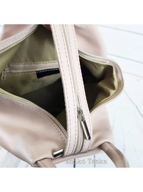 Olasz bőr háti táska púderrózsaszín