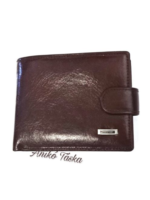 Prestige bőr férfi pénztátca kis kapcsos lapozós barna