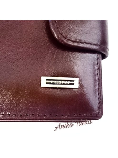 Prestige bőr férfi pénztátca kis kapcsos lapozós barna