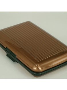 Fém kártyatartó bordás barna